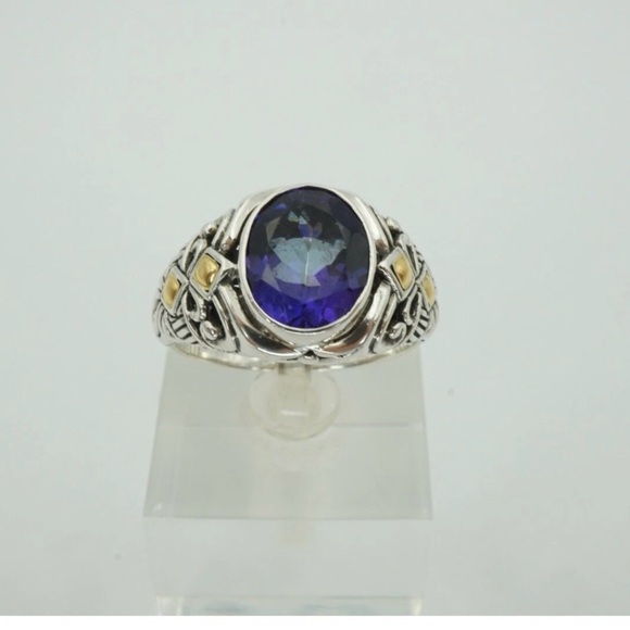 Robert Manse Sterling Silver 925 18k Amethyst Ring Size 6 - Picture 4 of 16